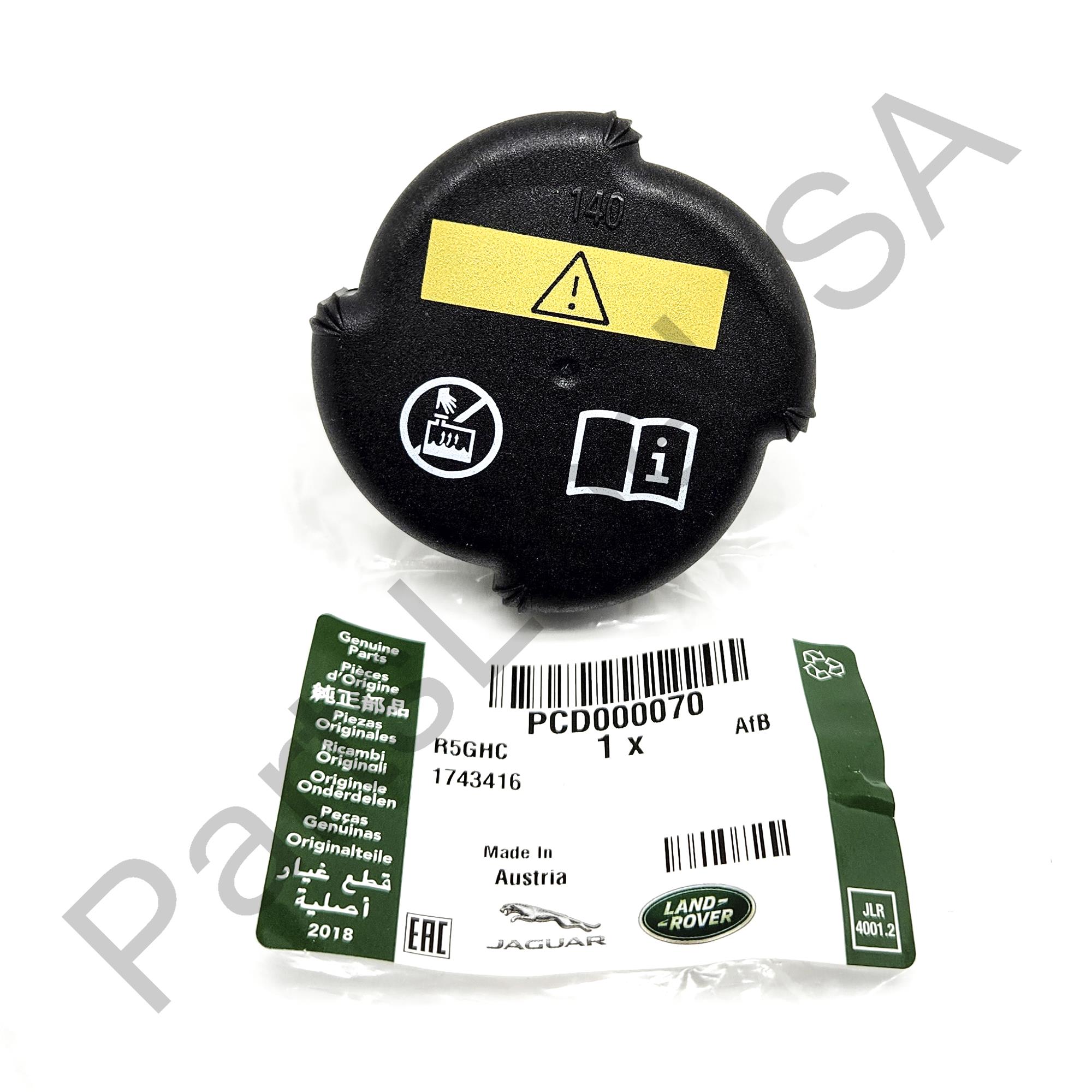 Picture of Genuine Land Rover Radiator Overflow Expansion Tank Cap PCD000070